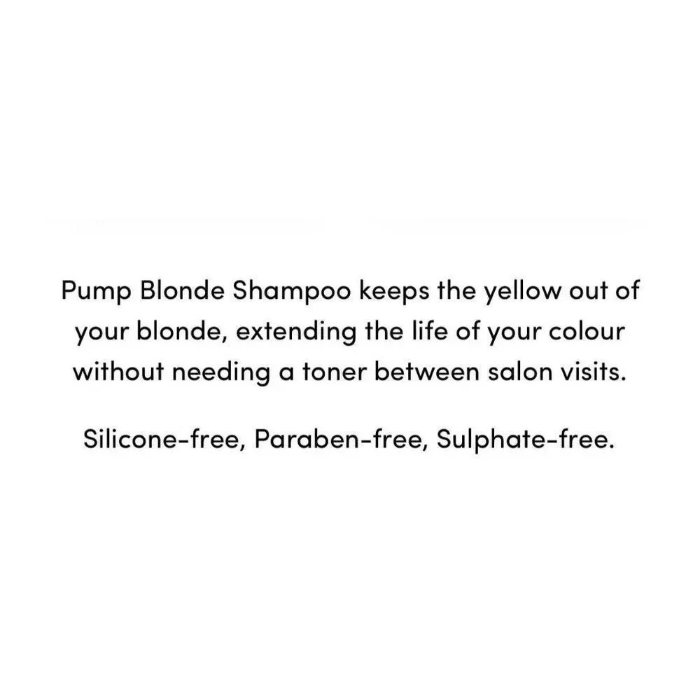 Pump Haircare Blonde Shampoo Sulphate Cruelty Free Organic 8.45 Oz